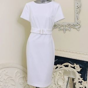 White Calvin Klein Sheath Dress size 16